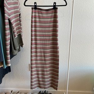 Glassons Striped Rib Knit Side Slit Skirt